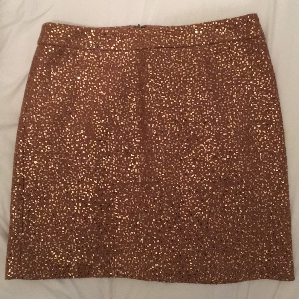 Gold sequins wool skirt